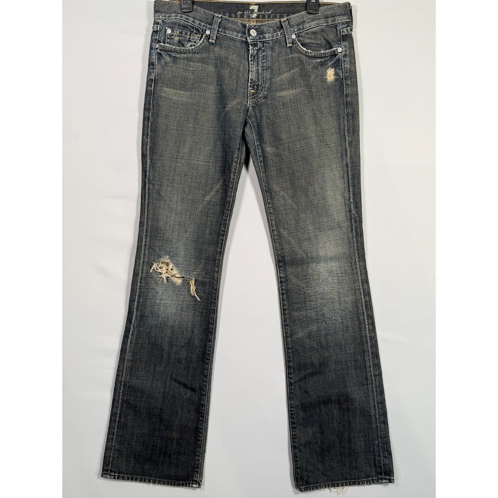 7 For‎ All Mankind Men's Straight Leg Distressed Grunge Jeans Size 35x34